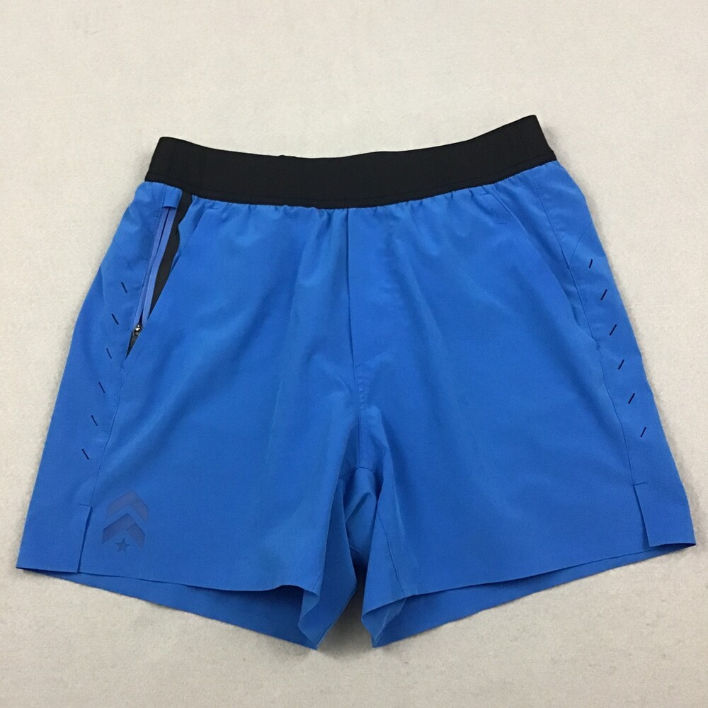Ten Thousand Shorts Men Small Blue Solid Liner Running Training Stretch Pocket S